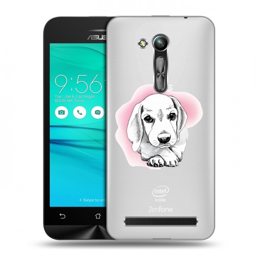 Полупрозрачный дизайнерский пластиковый чехол для ASUS ZenFone Go 4.5 ZB452KG Прозрачные щенки