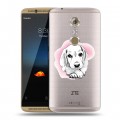 Полупрозрачный дизайнерский пластиковый чехол для ZTE Axon 7 Прозрачные щенки