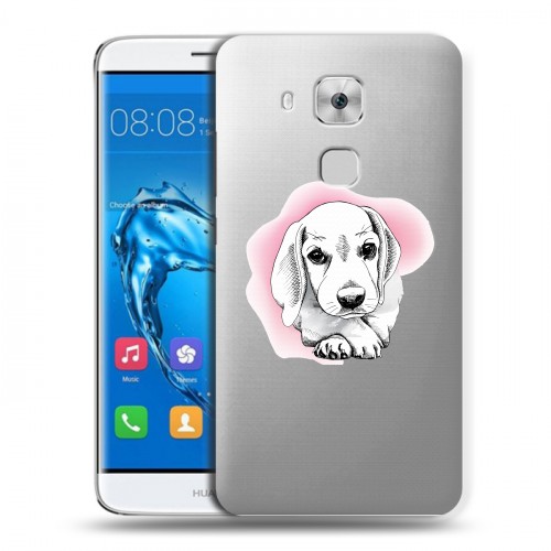 Полупрозрачный дизайнерский пластиковый чехол для Huawei Nova Plus Прозрачные щенки