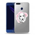 Полупрозрачный дизайнерский пластиковый чехол для Huawei Honor 8 Pro Прозрачные щенки