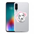 Полупрозрачный дизайнерский силиконовый чехол для Meizu 16T Прозрачные щенки