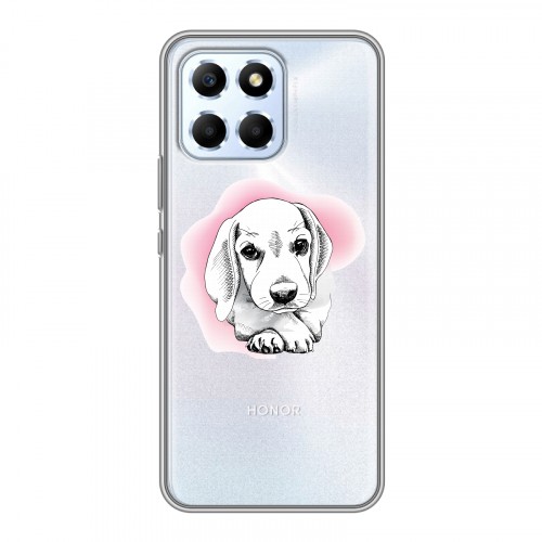 Полупрозрачный дизайнерский силиконовый чехол для Huawei Honor X6 Прозрачные щенки