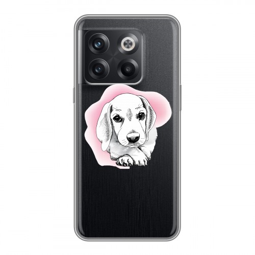 Полупрозрачный дизайнерский пластиковый чехол для OnePlus 10T Прозрачные щенки