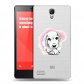 Полупрозрачный дизайнерский силиконовый чехол для Xiaomi RedMi Note Прозрачные щенки