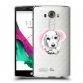 Полупрозрачный дизайнерский силиконовый чехол для LG G4 Прозрачные щенки