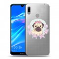 Полупрозрачный дизайнерский пластиковый чехол для Huawei Y6 (2019) Прозрачные щенки