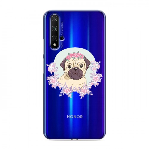 Полупрозрачный дизайнерский пластиковый чехол для Huawei Honor 20 Прозрачные щенки