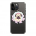 Полупрозрачный дизайнерский силиконовый чехол для Iphone 14 Pro Max Прозрачные щенки