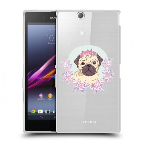 Полупрозрачный дизайнерский пластиковый чехол для Sony Xperia Z Ultra  Прозрачные щенки