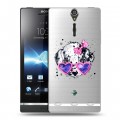 Полупрозрачный дизайнерский пластиковый чехол для Sony Xperia S Прозрачные щенки