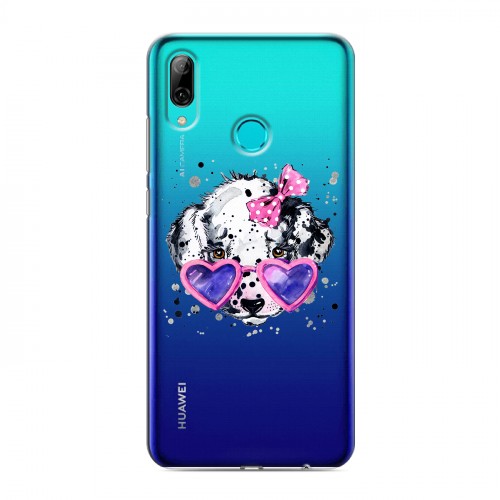 Полупрозрачный дизайнерский пластиковый чехол для Huawei Y7 (2019) Прозрачные щенки