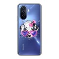 Полупрозрачный дизайнерский пластиковый чехол для Huawei Nova Y70 Прозрачные щенки