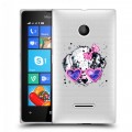 Полупрозрачный дизайнерский пластиковый чехол для Microsoft Lumia 435 Прозрачные щенки