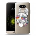 Полупрозрачный дизайнерский пластиковый чехол для LG G5 Прозрачные щенки