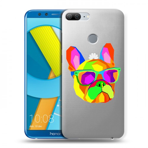 Полупрозрачный дизайнерский пластиковый чехол для Huawei Honor 9 Lite Прозрачные щенки
