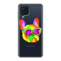 Полупрозрачный дизайнерский пластиковый чехол для Samsung Galaxy A22 Прозрачные щенки