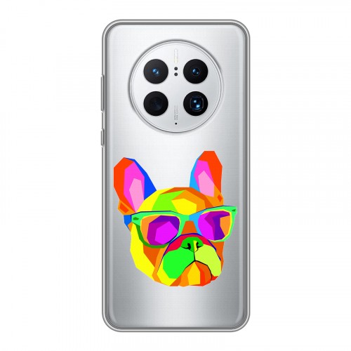 Полупрозрачный дизайнерский силиконовый чехол для Huawei Mate 50 Pro Прозрачные щенки