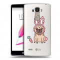 Полупрозрачный дизайнерский пластиковый чехол для LG G4 Stylus Прозрачные щенки