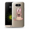 Полупрозрачный дизайнерский пластиковый чехол для LG G5 Прозрачные щенки