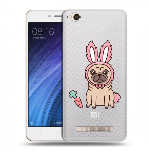 Полупрозрачный дизайнерский пластиковый чехол для Xiaomi RedMi 4A Прозрачные щенки