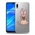 Полупрозрачный дизайнерский пластиковый чехол для Huawei Y6 (2019) Прозрачные щенки