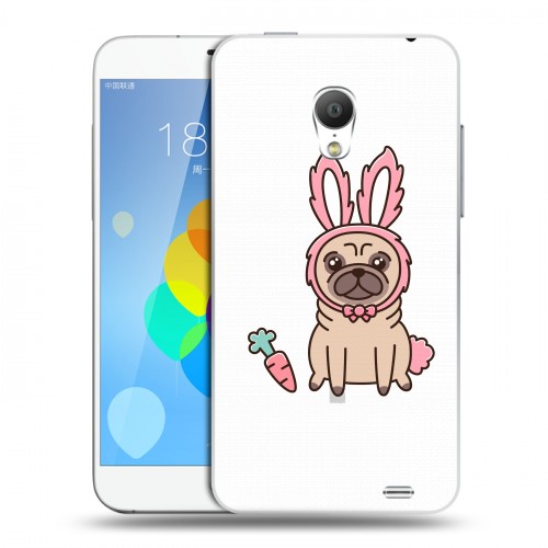 Полупрозрачный дизайнерский пластиковый чехол для  Meizu MX3 Прозрачные щенки