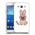 Полупрозрачный дизайнерский пластиковый чехол для Samsung Galaxy Grand 2 Прозрачные щенки