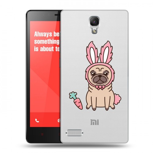 Полупрозрачный дизайнерский пластиковый чехол для Xiaomi RedMi Note Прозрачные щенки