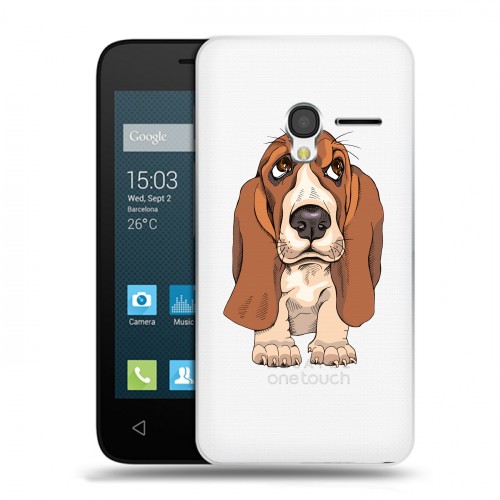 Полупрозрачный дизайнерский пластиковый чехол для Alcatel One Touch Pixi 3 (4.5) Прозрачные щенки