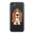 Полупрозрачный дизайнерский силиконовый чехол для Iphone 7 Прозрачные щенки