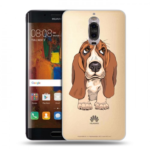 Полупрозрачный дизайнерский пластиковый чехол для Huawei Mate 9 Pro Прозрачные щенки