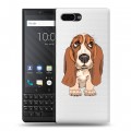 Полупрозрачный дизайнерский пластиковый чехол для BlackBerry KEY2 Прозрачные щенки
