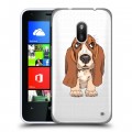 Полупрозрачный дизайнерский пластиковый чехол для Nokia Lumia 620 Прозрачные щенки