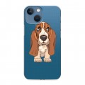 Полупрозрачный дизайнерский пластиковый чехол для Iphone 13 Mini Прозрачные щенки
