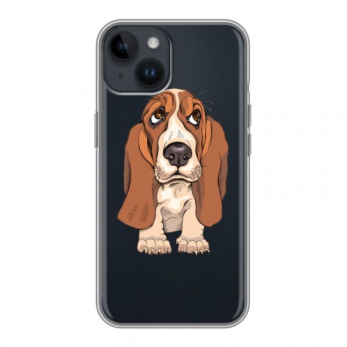Полупрозрачный дизайнерский пластиковый чехол для Iphone 14 Прозрачные щенки