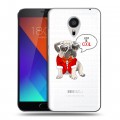 Полупрозрачный дизайнерский пластиковый чехол для Meizu MX5 Прозрачные щенки