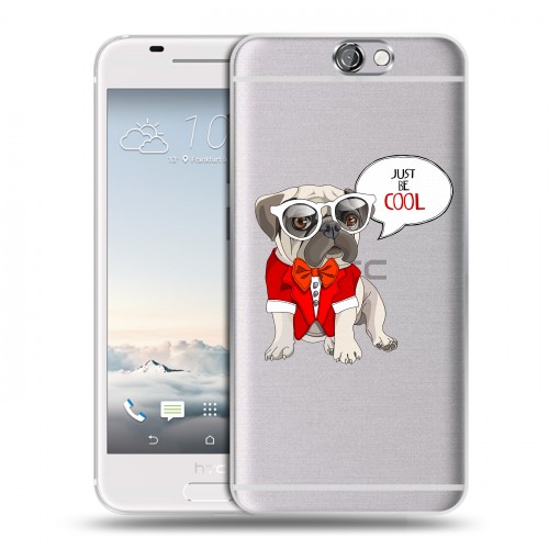 Полупрозрачный дизайнерский пластиковый чехол для HTC One A9 Прозрачные щенки