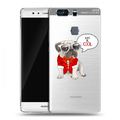 Полупрозрачный дизайнерский пластиковый чехол для Huawei P9 Plus Прозрачные щенки