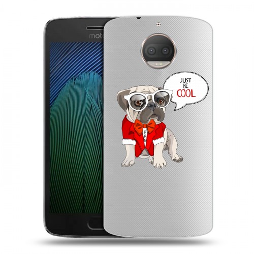 Полупрозрачный дизайнерский пластиковый чехол для Motorola Moto G5s Plus Прозрачные щенки