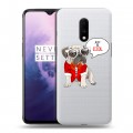 Полупрозрачный дизайнерский пластиковый чехол для OnePlus 7 Прозрачные щенки