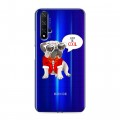 Полупрозрачный дизайнерский пластиковый чехол для Huawei Honor 20 Прозрачные щенки