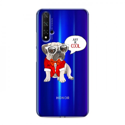 Полупрозрачный дизайнерский пластиковый чехол для Huawei Honor 20 Прозрачные щенки