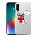 Полупрозрачный дизайнерский силиконовый чехол для Meizu 16T Прозрачные щенки