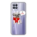 Полупрозрачный дизайнерский силиконовый чехол для Realme 8i Прозрачные щенки