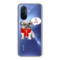 Полупрозрачный дизайнерский пластиковый чехол для Huawei Nova Y70 Прозрачные щенки