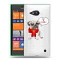 Полупрозрачный дизайнерский пластиковый чехол для Nokia Lumia 730/735 Прозрачные щенки