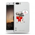 Полупрозрачный дизайнерский силиконовый чехол для Huawei Honor 6 Plus Прозрачные щенки