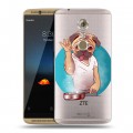 Полупрозрачный дизайнерский пластиковый чехол для ZTE Axon 7 Прозрачные щенки