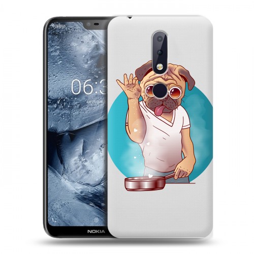 Полупрозрачный дизайнерский пластиковый чехол для Nokia 6.1 Plus Прозрачные щенки