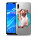 Полупрозрачный дизайнерский пластиковый чехол для Huawei Y6 (2019) Прозрачные щенки